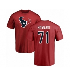 Football Houston Texans #71 Tytus Howard Red Name & Number Logo T-Shirt