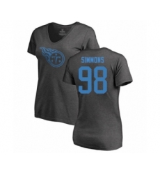 Football Women's Tennessee Titans #98 Jeffery Simmons Ash One Color T-Shirt