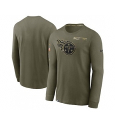 Men's Tennessee Titans Football Olive 2021 Salute To Service Performance Long Sleeve T-Shirt
