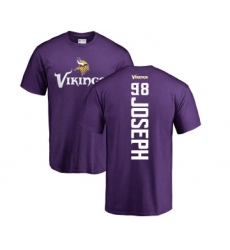Football Minnesota Vikings #98 Linval Joseph Purple Backer T-Shirt