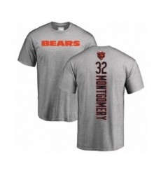 Football Chicago Bears #32 David Montgomery Ash Backer T-Shirt