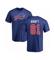 Football Buffalo Bills #81 Tyler Kroft Royal Blue Name & Number Logo T-Shirt
