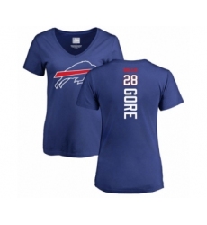 Football Women's Buffalo Bills #28 Frank Gore Royal Blue Backer T-Shirt
