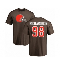 Football Cleveland Browns #98 Sheldon Richardson Brown Name & Number Logo T-Shirt