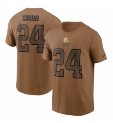 Men's Cleveland Browns #24 Nick Chubb 2023 Brown Salute To Service T Shirt