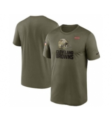 Men's Cleveland Browns Football Olive 2021 Salute To Service Legend Performance T-Shirt
