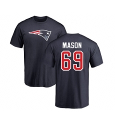 Football New England Patriots #69 Shaq Mason Navy Blue Name & Number Logo T-Shirt