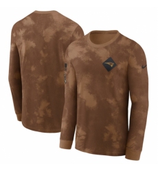 Men's New England Patriots Brown 2023 Salute To Service Long Sleeve T Shirt