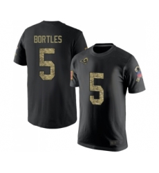Men's Los Angeles Rams #5 Blake Bortles Black Camo Salute to Service T-Shirt