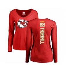 Football Women's Kansas City Chiefs #22 Juan Thornhill Red Backer Slim Fit Long Sleeve T-Shirt