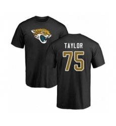 Football Jacksonville Jaguars #75 Jawaan Taylor Black Name & Number Logo T-Shirt