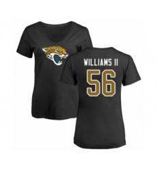 Football Women's Jacksonville Jaguars #56 Quincy Williams II Black Name & Number Logo Slim Fit T-Shirt