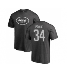 Football New York Jets #34 Brian Poole Ash One Color T-Shirt