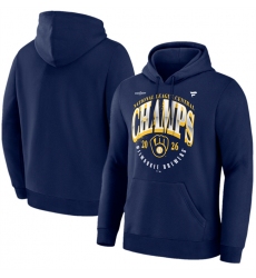 Men's Milwaukee Brewers Navy 2026 NL Central Division Champions Distressed Hoodie