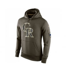 Men's Colorado Rockies Nike Olive Salute To Service KO Performance Hoodie