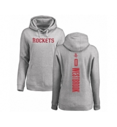 Basketball Women's Houston Rockets #0 Russell Westbrook Ash Backer Pullover Hoodie