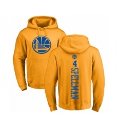 Basketball Golden State Warriors #4 Omari Spellman Gold One Color Backer Pullover Hoodie