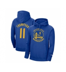 Men's Golden State Warriors #11 Klay Thompson 2021 Blue Pullover Basketball Hoodie