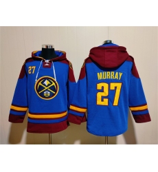 Men's Denver Nuggets #27 Jamal Murray Blue Red Lace-Up Pullover Hoodie