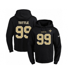 Football Men's New Orleans Saints #99 Shy Tuttle Black Name & Number Pullover Hoodie