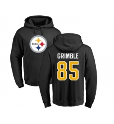 Football Pittsburgh Steelers #85 Xavier Grimble Black Name & Number Logo Pullover Hoodie