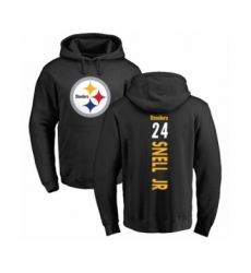 Pittsburgh Steelers #24 Benny Snell Jr. Black Backer Pullover Hoodie