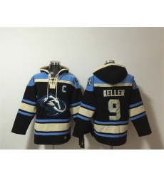 Men's Utah Mammoth #9 Clayton Keller Black Blue Ageless Must-Have Lace-Up Pullover Hoodie
