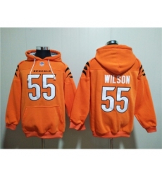 Men's Cincinnati Bengals #55 Logan Wilson Orange Pullover Hoodie