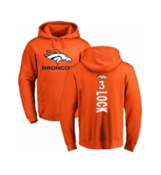 Football Denver Broncos #3 Drew Lock Orange Backer Pullover Hoodie