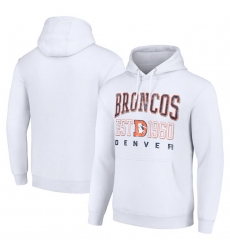 Men's Denver Broncos White Throwback Logo Pullover Hoodie