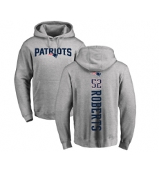Football New England Patriots #52 Elandon Roberts Ash Backer Pullover Hoodie