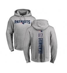 Football New England Patriots #87 Rob Gronkowski Ash Backer Pullover Hoodie