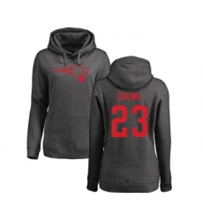 Football Women's New England Patriots #23 Patrick Chung Ash One Color Pullover Hoodie