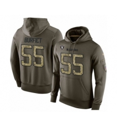 Football Men's Oakland Raiders #55 Vontaze Burfict Green Salute To Service Pullover Hoodie