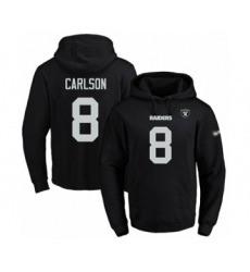 Football Men's Oakland Raiders #8 Daniel Carlson Black Name & Number Pullover Hoodie