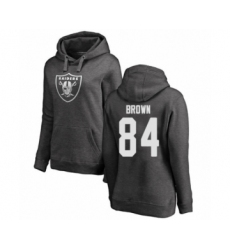 Football Women's Oakland Raiders #84 Antonio Brown Ash One Color Pullover Hoodie