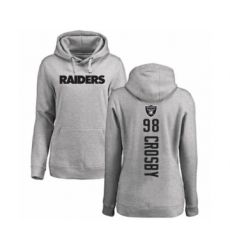 Football Women's Oakland Raiders #98 Maxx Crosby Ash Backer Pullover Hoodie