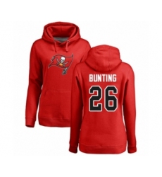 Football Women's Tampa Bay Buccaneers #26 Sean Bunting Red Name & Number Logo Pullover Hoodie