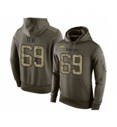 Football Los Angeles Chargers #69 Sam Tevi Green Salute To Service Men's Pullover Hoodie