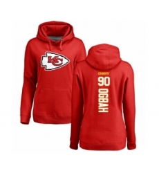 Football Women's Kansas City Chiefs #90 Emmanuel Ogbah Red Backer Pullover Hoodie