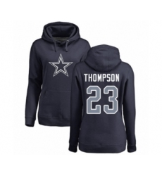 Football Women's Dallas Cowboys #23 Darian Thompson Navy Blue Name & Number Logo Pullover Hoodie