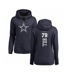 Football Women's Dallas Cowboys #79 Trysten Hill Navy Blue Backer Pullover Hoodie