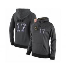 Football Women's Miami Dolphins #17 Allen Hurns Stitched Black Anthracite Salute to Service Player Performance Hoodie