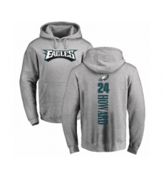 Philadelphia Eagles #24 Jordan Howard Ash Backer Pullover Hoodie