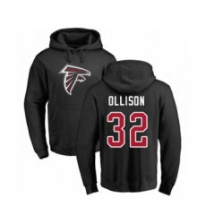 Football Atlanta Falcons #32 Qadree Ollison Black Name & Number Logo Pullover Hoodie