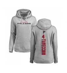 Football Women's Atlanta Falcons #4 Giorgio Tavecchio Ash Backer Pullover Hoodie