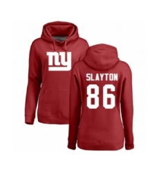 Football Women's New York Giants #86 Darius Slayton Red Name & Number Logo Pullover Hoodie