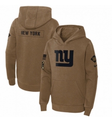 Youth New York Giants Nike Brown 2023 Salute to Service Club Fleece Pullover Hoodie