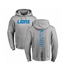 Football Detroit Lions #51 Jahlani Tavai Ash Backer Pullover Hoodie