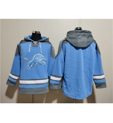 Men's Detroit Lions Blank Blue Ageless Must-Have Lace-Up Pullover Hoodie